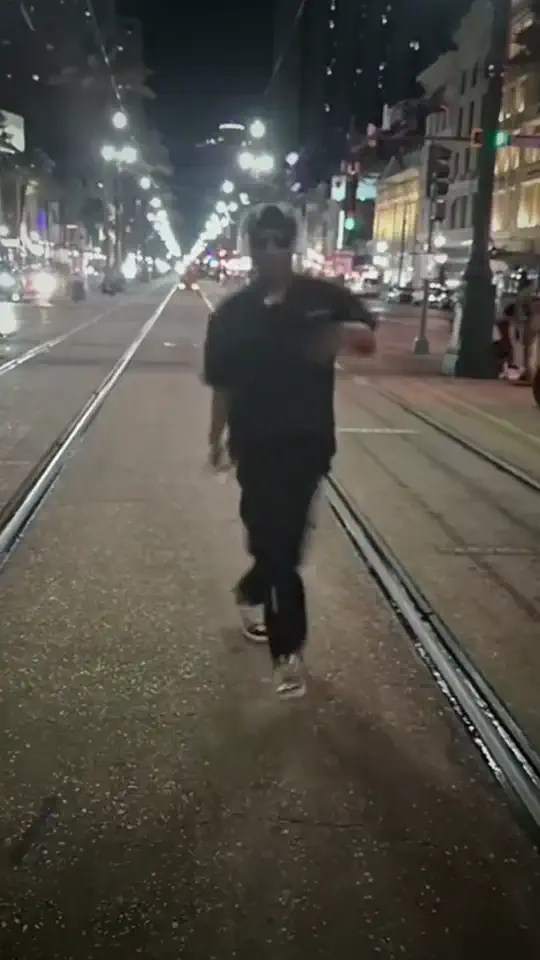 Baby Dre dancing on Canal Street in New Orleans